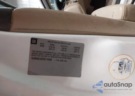 2007 Buick Lucerne Cxl из США, поврежденный, VIN 1G4HD57287U115908